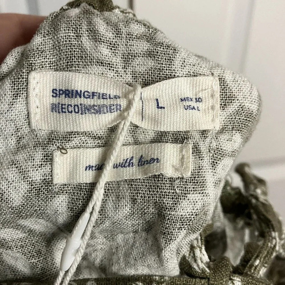 NWT Springfield Reconsider Floral Linen Off Shoulder  Boat Neck Open Back Top - Picture 6 of 7